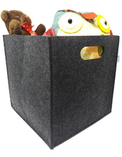 Mummik Square Felt Storage Basket with 2 handles, Foldable, 30 x 30 x 30 cm