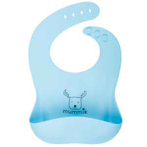 Turquoise Waterproof Silicone Bucket Bib for Babies and Toddlers