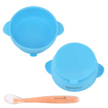 Mummik 2 Pack Silicone Bowls with Super Suction Base (Turquoise) | Feeding Silicone Spoon Included