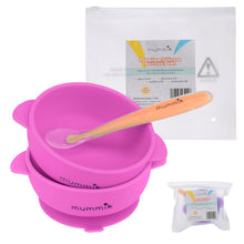 Mummik 2 Pack Silicone Bowls with Super Suction Base (Light Purple) | Feeding Silicone Spoon Included