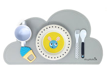 2 Pack Silicone Cloud Placemat (Light Grey) | Silicone Teether Included