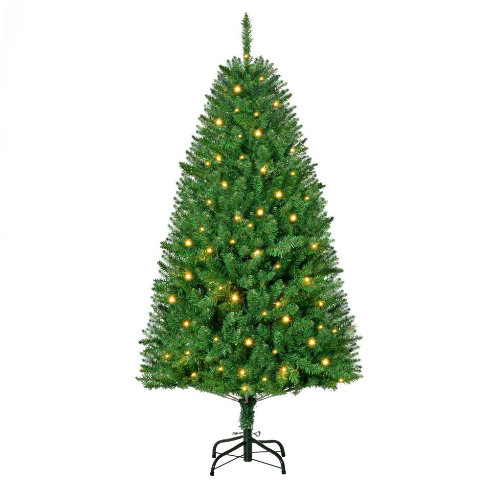 5 Feet Christmas Tree Warm White LED Light Holiday Home Decoration, Green