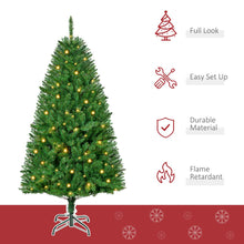 5 Feet Christmas Tree Warm White LED Light Holiday Home Decoration, Green